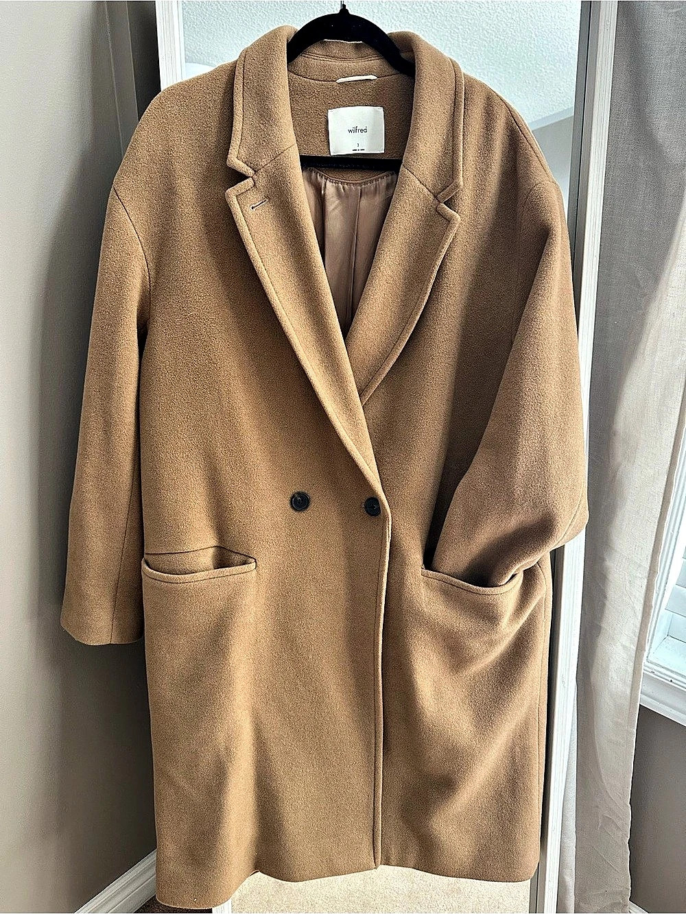 Wilfred The Only Coat Virgin Wool Blend Coat in Brown Size 3